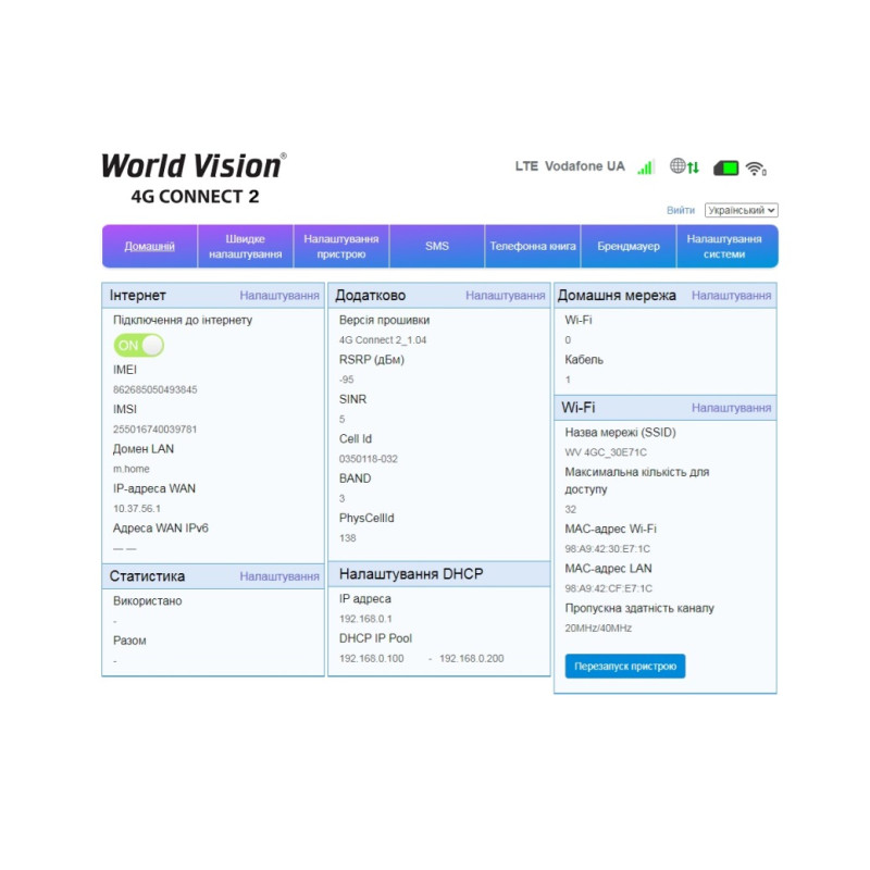 3G/4G WiFi World Vision 4G Connect 2
