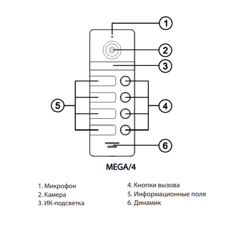 Виклична панель NeoLight MEGA/4 FHD Silver