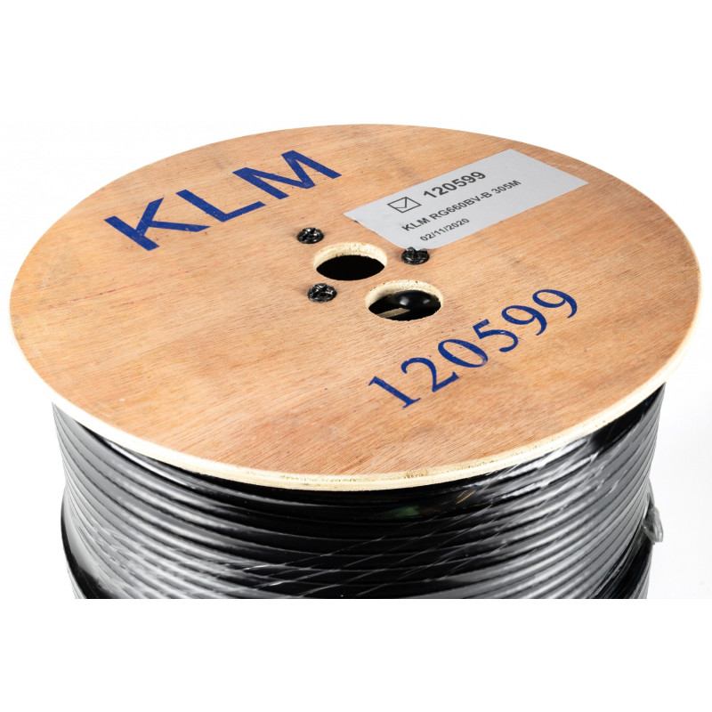 Кабель коаксиальный KLM RG660BV-B 305 метров 75 Ом черный