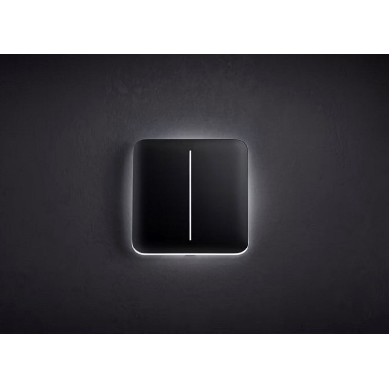 Розумний двоклавішний вимикач світла Ajax LightSwitch 2-gang Black