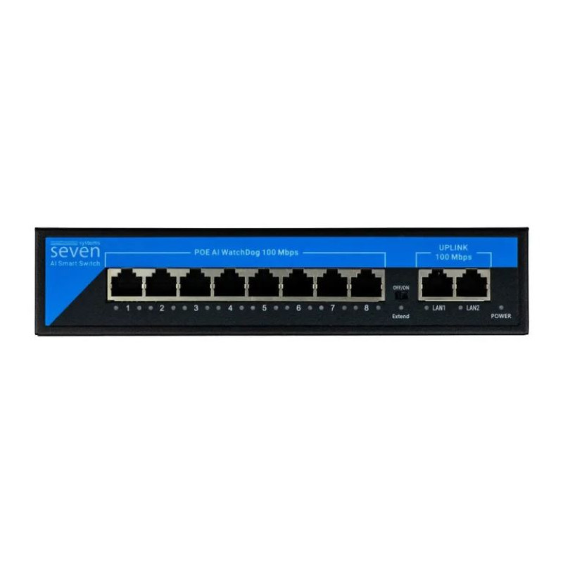 POE коммутатор SEVEN P-7328 8 PoE + 2 Uplink