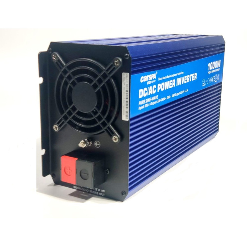 Інвертор c 12V до 220V Carspa SINUS 1000-122 1000Вт