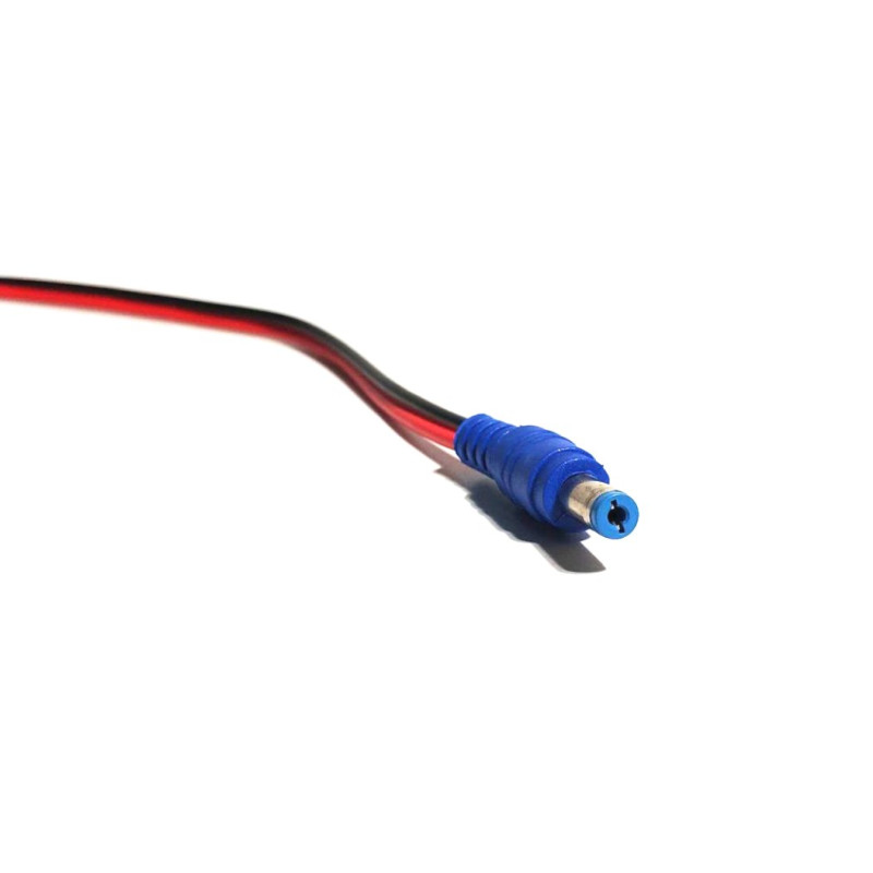 Роз'єм живлення DC-M 5.5x2.1мм із кабелем 25 см чорний-червоний Blue Plug