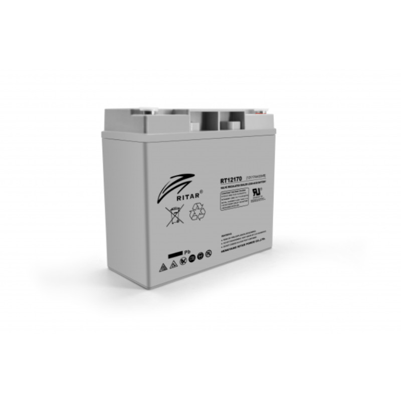 Батарея аккумуляторная Ritar AGM RT12170H 12V 17 Ah серая
