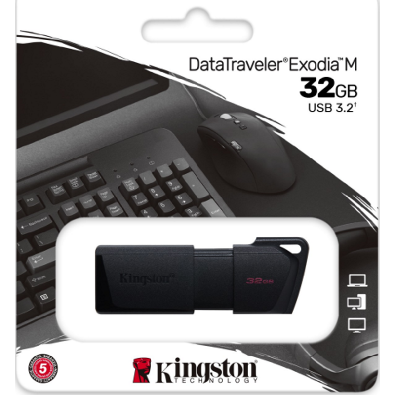 Накопичувач Kingston 32GB DT Exodia M Black/Black USB 3.2 (DTXM/32GB)