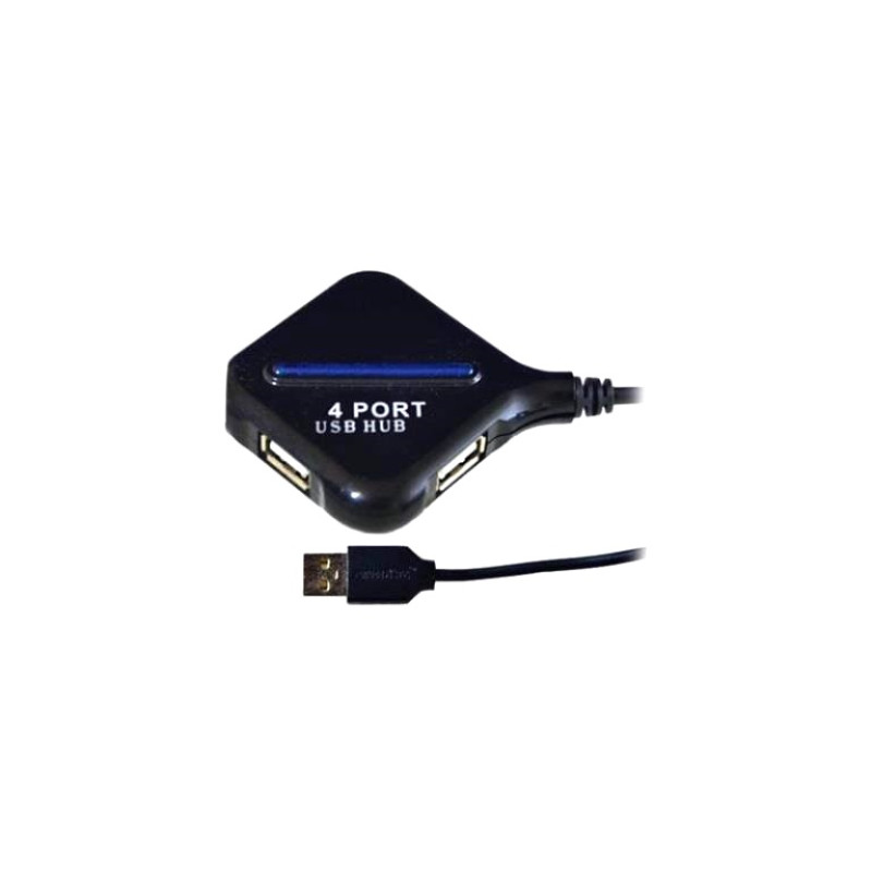 Хаб USB 2.0 4-х портовий Punada P-1005 живлення від USB чорний блістер