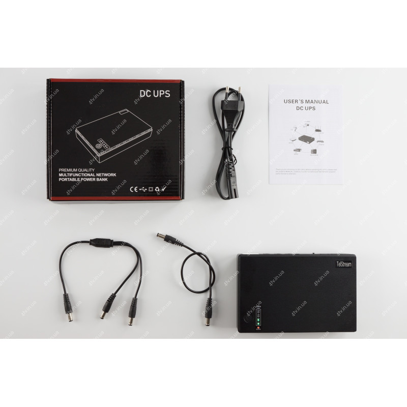 Power Bank Telstream DC1018P 5/9/12В PoE 4х2600 mAh чорний
