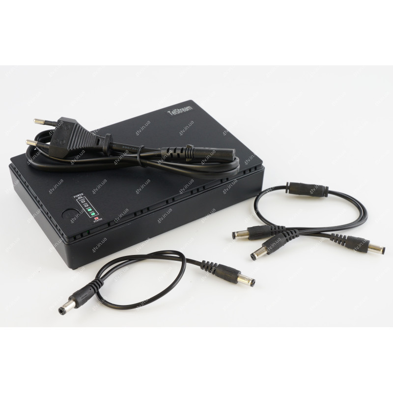 Power Bank Telstream DC1018P 5/9/12В PoE 4х2600 mAh чорний