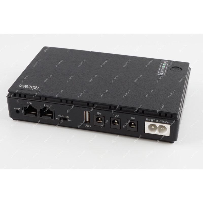 Power Bank Telstream DC1018P 5/9/12В PoE 4х2600 mAh чорний
