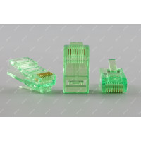 Роз'єм конектор Merlion RJ-45 8P8C Cat.5 Green 100шт