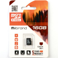 Карта пам'яті microSDHC Mibrand 16GB MICROSDHC UHS-1 (MICDHU1/16GB)