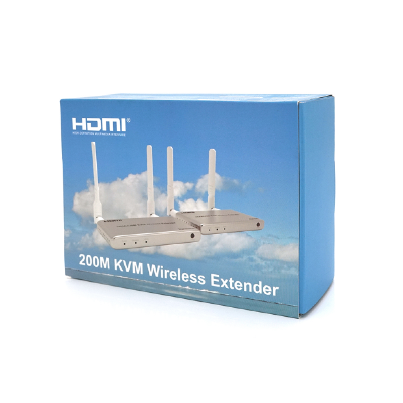 Удлинитель HDMI+USB сигнала по WI-FI до 200 метров (HDMI EXTENDER)