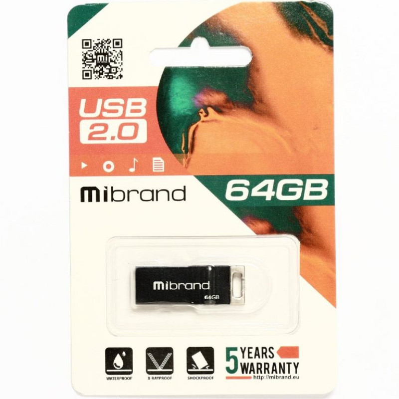 Накопитель Mibrand Сhameleon 64Gb Black USB 2.0 (MI2.0/CH64U6B)