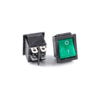 Переключатель TCOM KCD-4 ON-OFF 4pin 15A 220V широкий с подсветкой зелёный