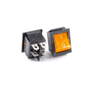 Переключатель TCOM KCD-4 ON-OFF 4pin 15A 220V широкий с подсветкой желтый
