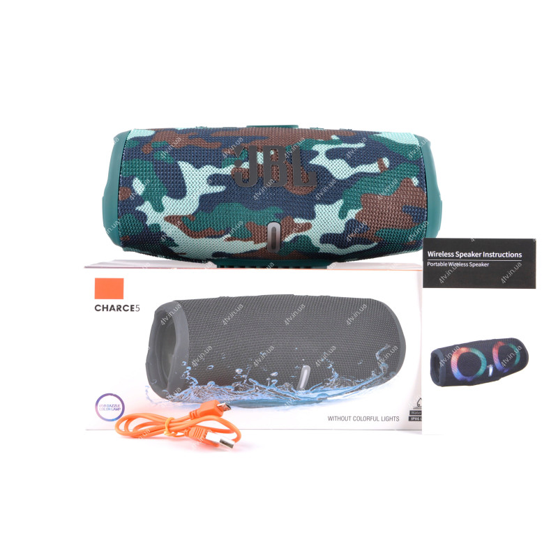 Колонка портативна JBL CHARGE 5 Bluetooth з підсвічуванням хакі copy