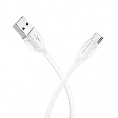 Кабель BOROFONE BX19 USB 2.0 TYPE-C PVC TPE connectors 3A 1 метр white