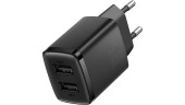 Адаптер мережевий Baseus Compact Charger 2U 10.5W Black 2 порти