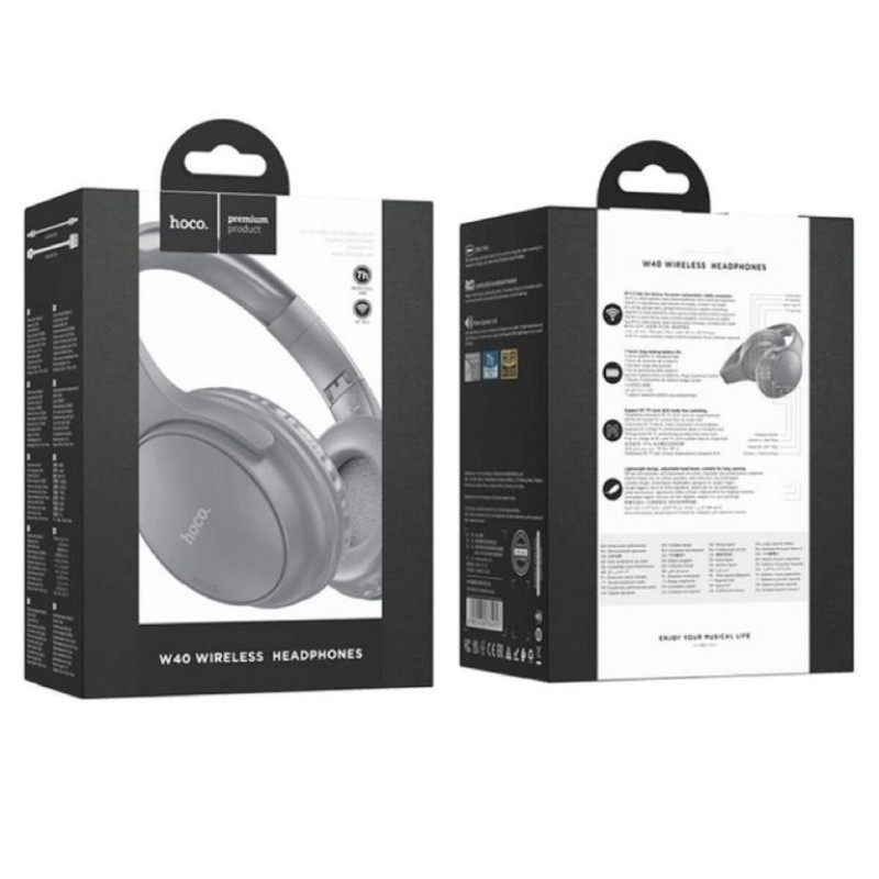Навушники бездротові Hoco W40 Mighty Grey
