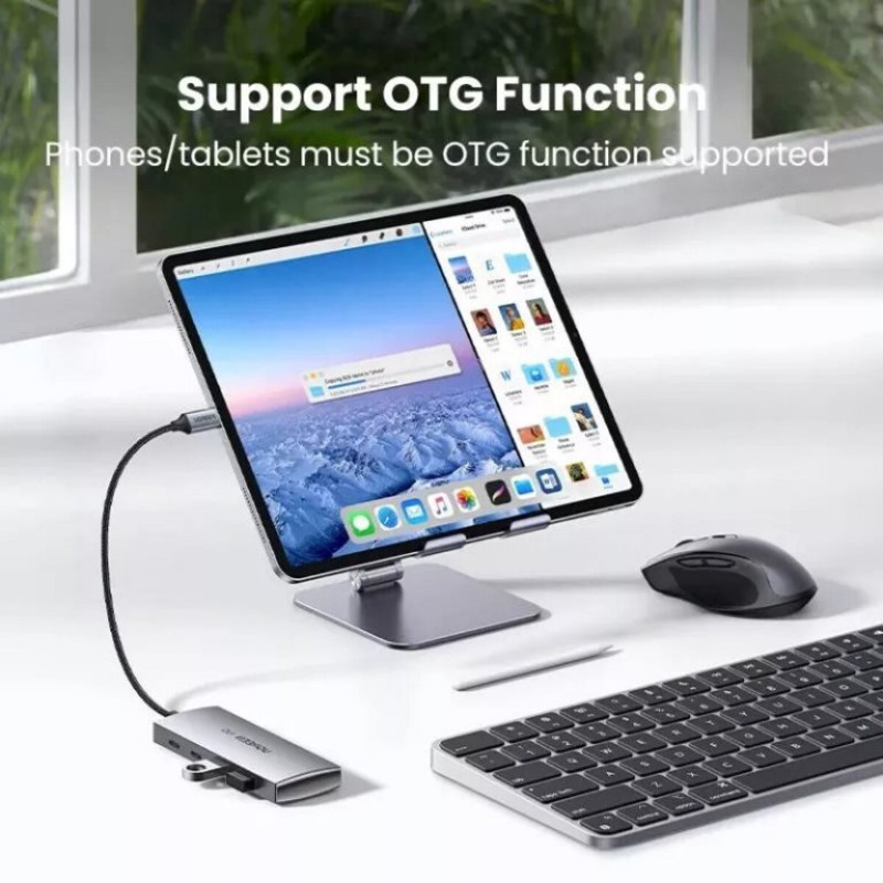 Хаб Ugreen CM480 USB-C to 2×USB 3.2+2×USB-C Adapter 10G Space Gray (UGR-30758)