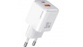 Адаптер мережевий Usams US-CC189 PD30W+QC3.0 A+C White