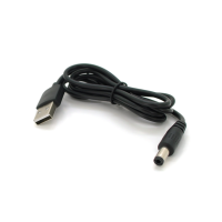 Кабель питания 5V USB-DC (5.5/2.1) Black 0.7 метр