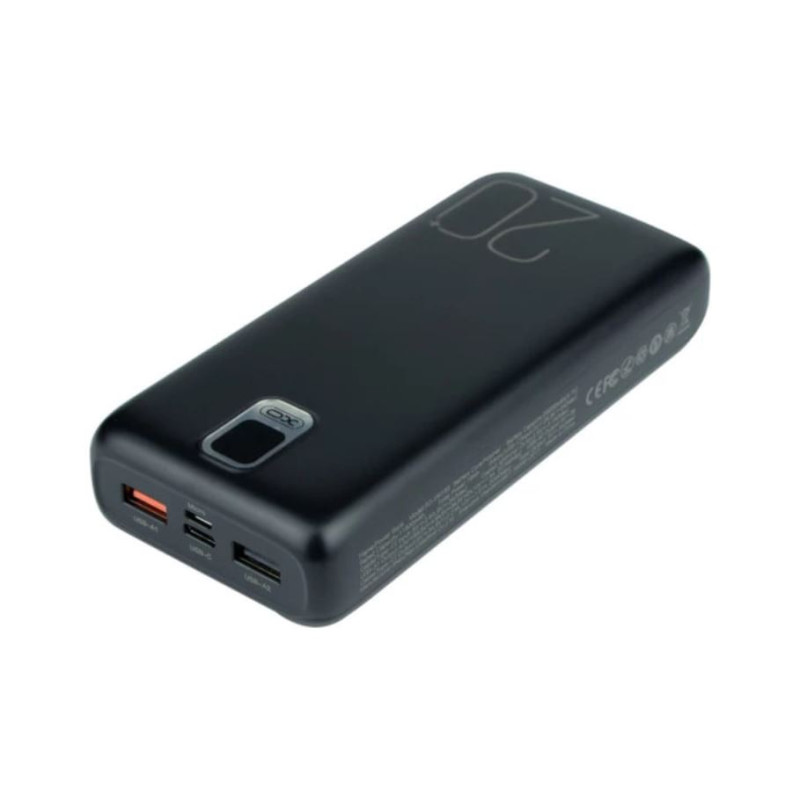 Power Bank XO PR185 with cable QC22.5W PD20W 20000 mAh Black