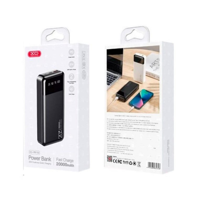 Power Bank XO PR-192 PD20W/QC18W 20000 mAh Black