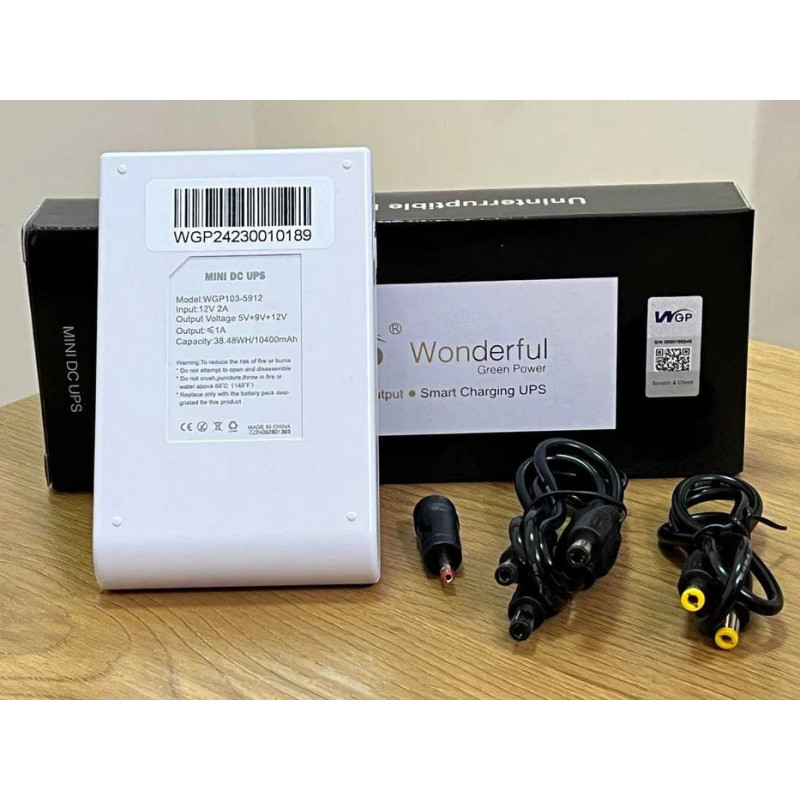 Power Bank WGP Mini UPS 5V/9V/12V 38.48WH 10400 mAh белый