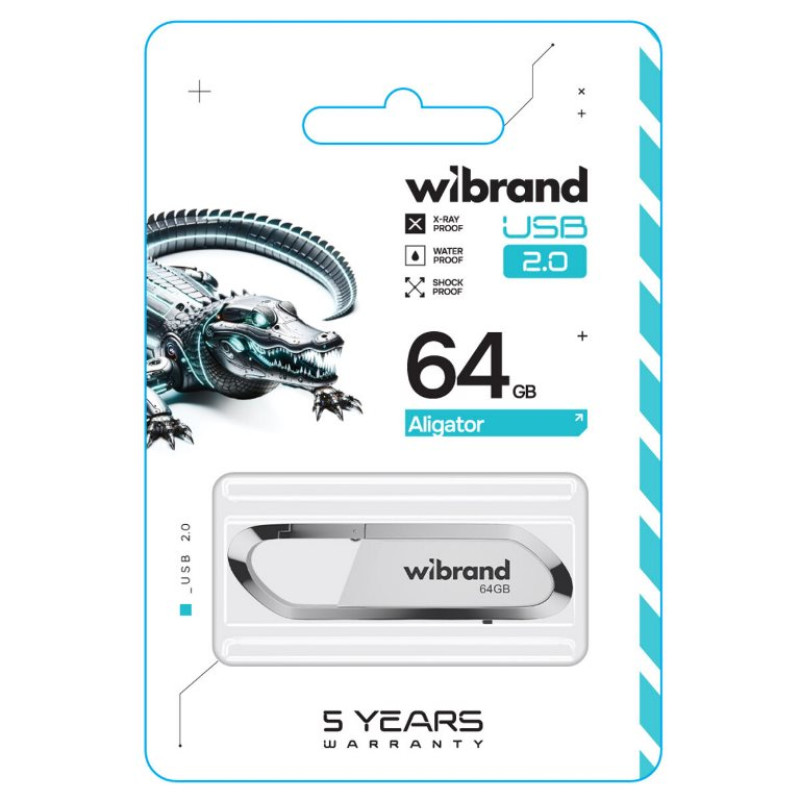 Накопичувач Wibrand Aligator 64Gb White USB 2.0 (WI2.0/AL64U7W)