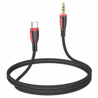 Аудіо-кабель BOROFONE BL14 AUX 3.5 мм для Type-C Black 1 метр