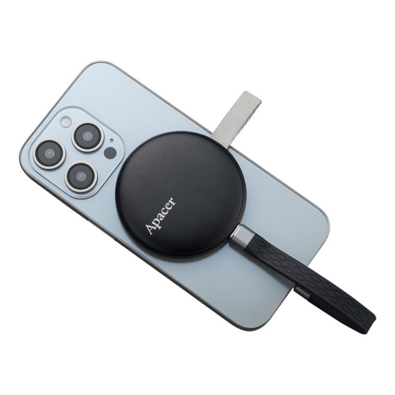Накопичувач SSD Apacer Magnetic Portable AS725 1 TB USB 3.2 Gen.2 Type-C MagSafe Black