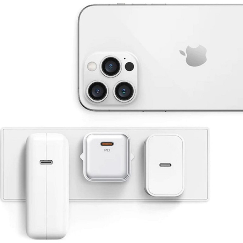 Адаптер мережевий Usams US-CC183 PD20W Single Port +QC3.0 White