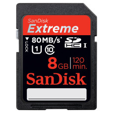 Карта пам'яті SDHC (UHS-1) SanDisk Exstreme 8GB class 10 (80Mb/s,533X) (SDSDXS-008G-X46)