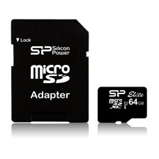 Карта пам'яті microSDXC (UHS-1) 64GB SiliconPower Elite class 10 Adapter SD (SP064GBSTXBU1V10-SP)