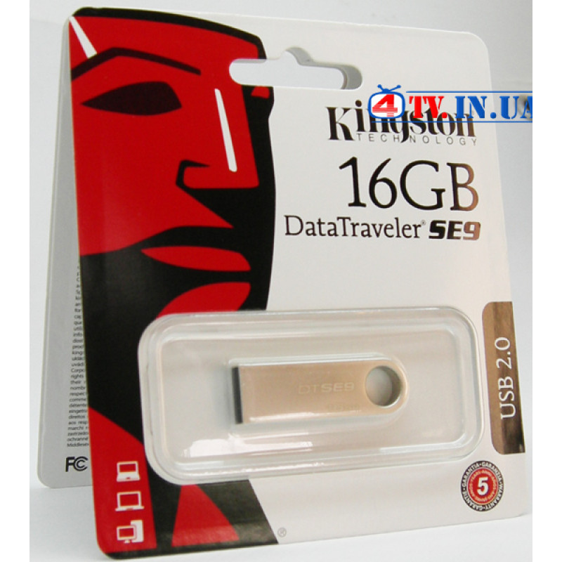 Накопичувач Kingston 16GB DataTraveler SE9 Silver USB 2.0
