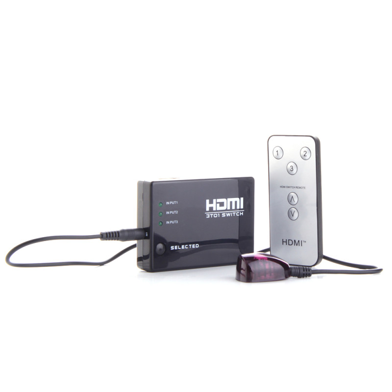 Перемикач SWITCH HDMI 3 port MINI з ІЧ-пультом