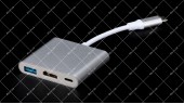 Перехідник штекер USB Type-C – гніздо HDMI, USB 3.0, Type-C Multiport