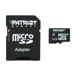 Карта пам'яті microSDHC Patriot LX 32GB UHS-1 (PSF32GMCSDHC10) +SD-адаптер