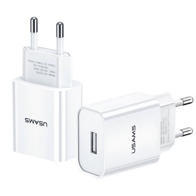 Адаптер мережевий Usams US-CC075 T18 single USB Travel Charger White