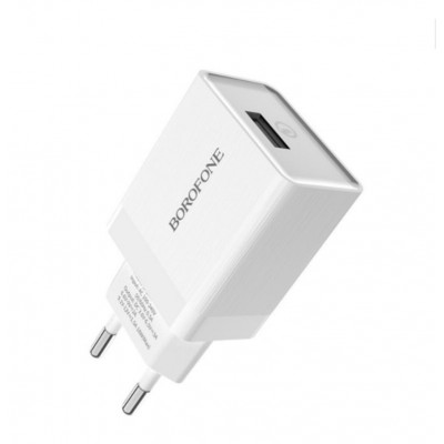 Адаптер мережевий BOROFONE BA20A + single port charger set (Micro) White